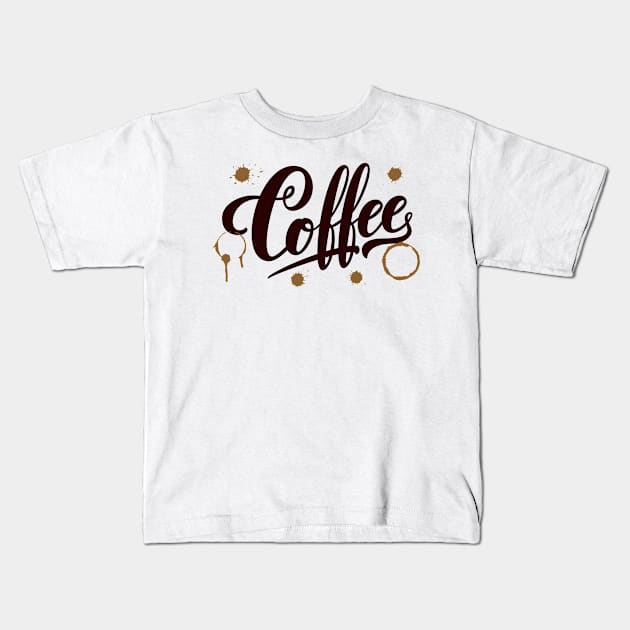 Coffee Give Me Power Kids T-Shirt by Prilidiarts